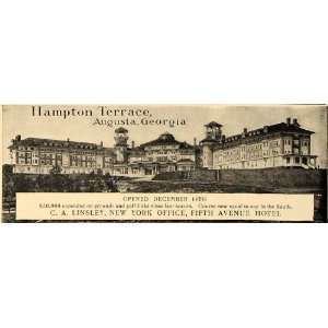  1906 Ad Hampton Terrace Augusta Georgia Hotel Linsley 
