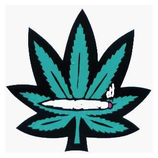 Pot Leaf with Joint on it   Hemp / Marijuana / Stoner / 420   Sticker 