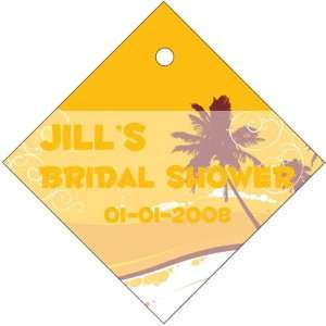  Wedding Favors Yellow Wave Palm Tree Beach Theme Diamond 