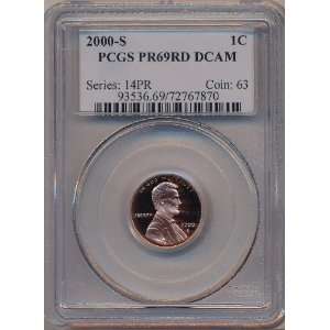  2000 S PCGS PR69RD DCAM Lincoln Cent 