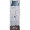NEW 1 Light Table Lamp Satin Nickel, Clear Glass, Faux Silk Fabric 