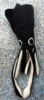 Giant Plush SQUID octopus stuffed toy kraken tentacle plush felt black 