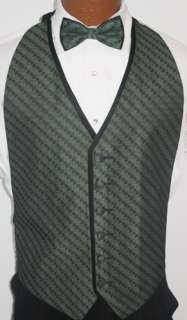 Sage Green Perry Ellis Sunset Tuxedo Vest / Tie FIT ALL  