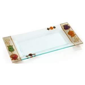   Tray with Flowers, Diamond Shapes and Gold Lines