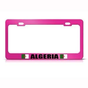  Algeria Algerian Flag Pink Country Metal license plate 