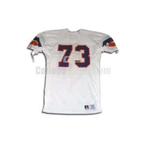  White No. 73 Game Used Boise State Russell Football Jersey 