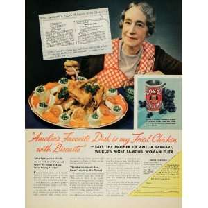   Powder Mrs. Earhart Fried Chicken   Original Print Ad