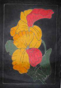 Handmade Thai Batik Flower Print on Mulberry Saa Paper  