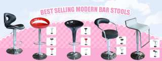 New Set of 2 Black Swivel Bar Stools Modern Pub Adjustment Counter 