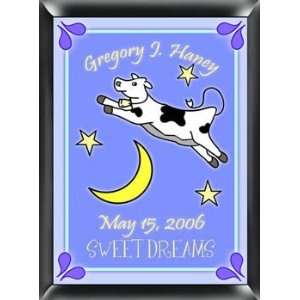  Personalized Baby Name Sign Baby Boy Cow Over Moon