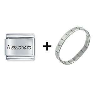  Name Alessandra Italian Charm Pugster Jewelry