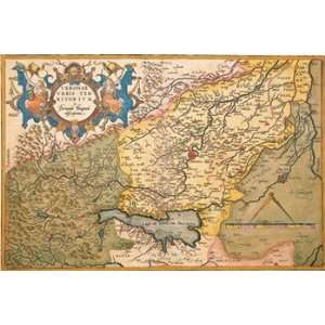 Map of Northeastern Italy   Verona   Poster by Abraham Ortelius (18x12 