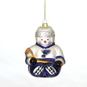  BSS   St. Louis Blues NHL Glass Snowman Ornament (5.5 