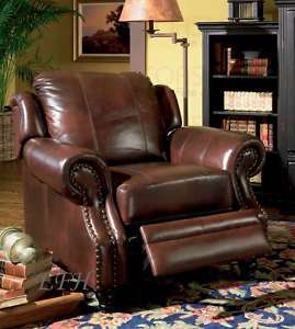 CONTEMPORARY ELEGANT TRI TONE LEATHER RECLINER CHAIR  