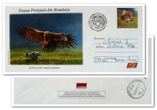 ff323 Great Bustard bird stamps Aquila birds of prey eagles Romania 