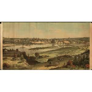 Historic Panoramic Map View of St. Paul, Minnesota. By Geo. Ellsbury 