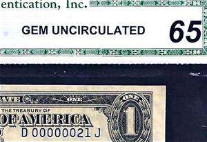 1935G $1 LOW 2 DIGIT SERIAL CONSECUTIVE #D 00000021 J RAREST BLACK 