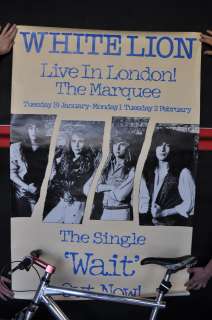 HUGE vintage WHITE LION 40x60 Live in London 1987 Tour Poster 
