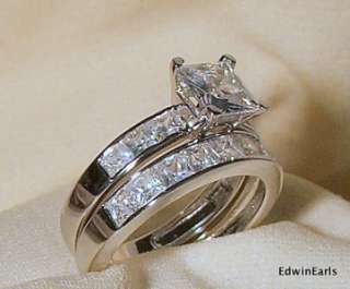 45 Ct Princess Cut Wedding Ring Set  
