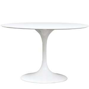   48 Inch Eero Saarinen Style Tulip Dining Table, White