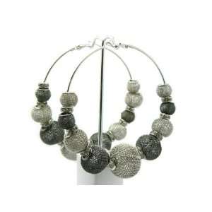 Hematite with Silver Lady Gaga Paparazzi Basketball Wives Earring with 