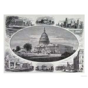 Public Buildings in Washington Giclee Poster Print 