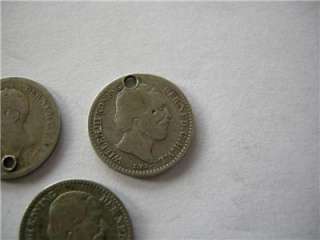 VERY RARE NETHERLANDS 10 CENTS SILVER COINS  