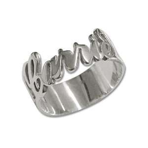   Silver Cut Out Ring 2   Custom Made with any name Jewelry