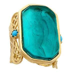  Tagliamonte 14k Yellow Gold Venetian Glass Ring, Size 8 Jewelry