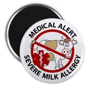 Creative Clam Severe Milk Allergy Cow Medical Alert 2.25 Inch Fridge 