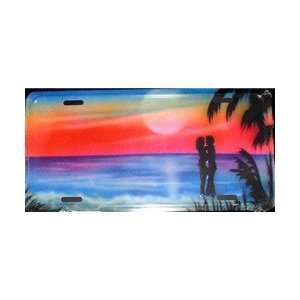  Tropic Paradise Lovers at Sunset License Plate Customizing 
