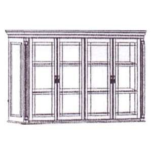    Overhead Storage Hutch w/Leaded Glass Doors