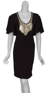   has stunning metall beading and sequins detail accenting the scoop