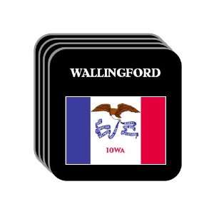 US State Flag   WALLINGFORD, Iowa (IA) Set of 4 Mini Mousepad Coasters