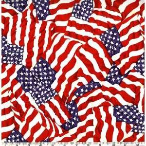  45 Wide Flags Waiving Fabric By The Yard Arts, Crafts 