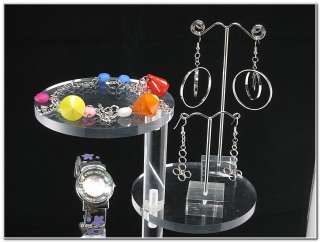 Tier Round Clear Acrylic Jewelry Display Stand Riser  