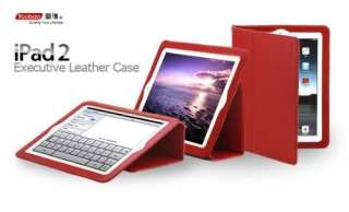 Slim Leather Case Folio with Magnetic Closure for IPAD 2 RED  