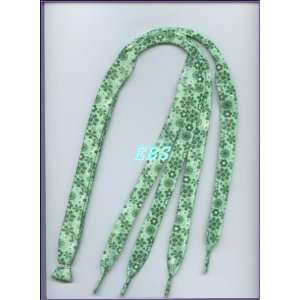  shoelace shoe lace thick green flower print Health 