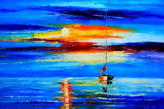   colorful vibrant seascape oil painting from FineProArt gallery  