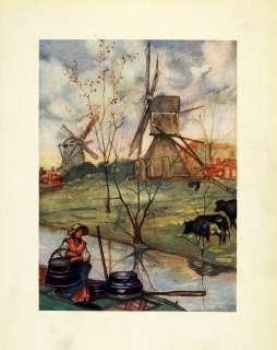   Nico Jungmann Art Holland Water Wind Mill Agriculture Cattle Boat Cow