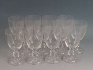   (12) Vintage Cube Cubist Clear Depression Glass Water Goblets  