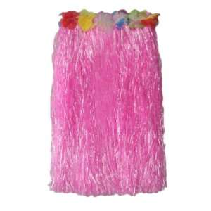   piece)Kids 23.5 Inch Long Adult Grass Skirt, Flowered Hula Skirt Pink