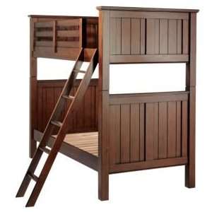 Kids Bunk Beds Kids Twin Stained Chocolate Brown Beadboard Bunk Bed 