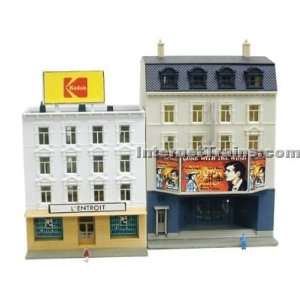   Scale Movie Theater & Restaurant Built Up Buildings (2 kits) Toys