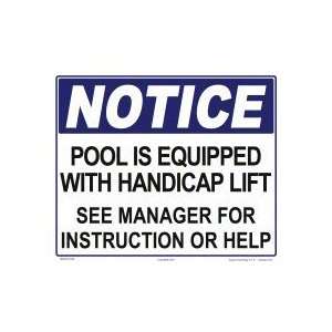   Notice Pool Equipped With Handicap Lift 7923Wa1210E