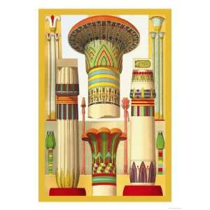 Egyptian Columns Giclee Poster Print by Racinet , 24x32 