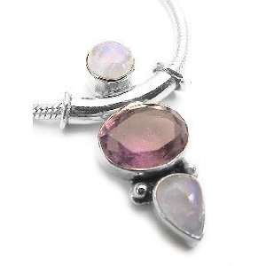  Small Bailed Sterling Silver Genuine Amethyst and Rainbow 
