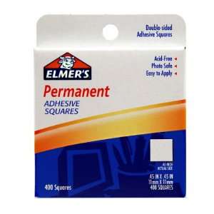  Elmers Adhesive Squares, Permanent, 400 Squares per Pack 