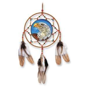Amia 9601 Eagle Design Hand Painted Glass Dream Suncatcher, 16 Inch by 