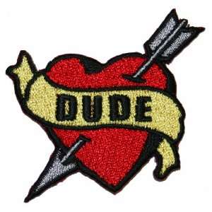 Tattoo Art Dude heart Arrow Embroidered Iron On Patch FD